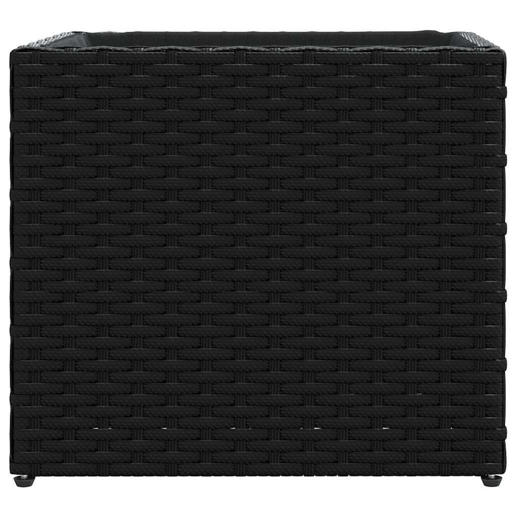 Plantenbakken 2 st 36x30x32 cm poly rattan zwart is nu te koop bij PeponiXL, paradijselijk wonen!