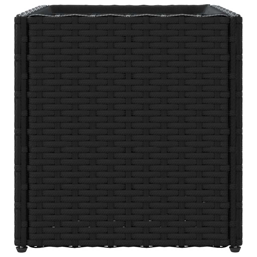 Plantenbakken 2 st 36x30x32 cm poly rattan zwart is nu te koop bij PeponiXL, paradijselijk wonen!