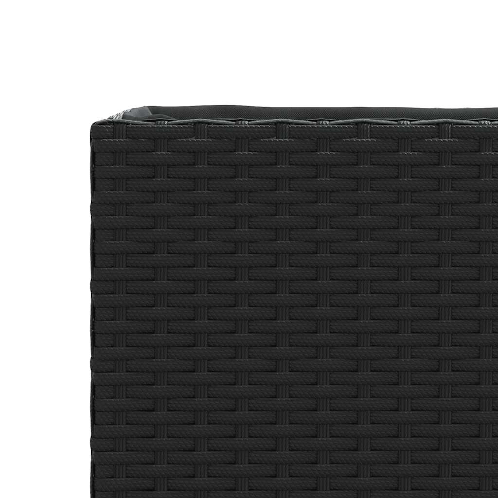 Plantenbakken 2 st 36x30x32 cm poly rattan zwart is nu te koop bij PeponiXL, paradijselijk wonen!