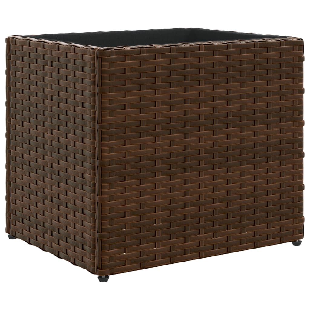Plantenbakken 2 st 36x30x32 cm poly rattan bruin is nu te koop bij PeponiXL, paradijselijk wonen!