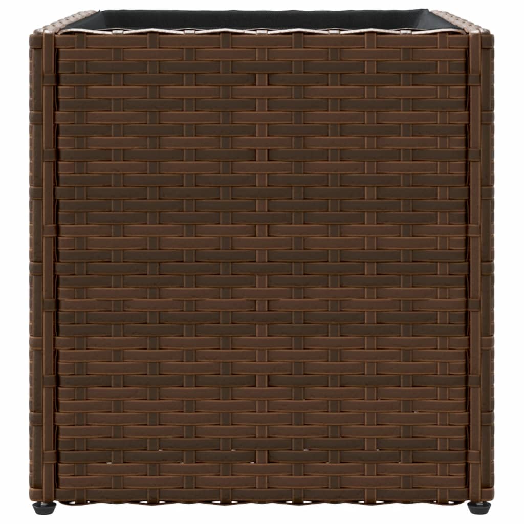 Plantenbakken 2 st 36x30x32 cm poly rattan bruin is nu te koop bij PeponiXL, paradijselijk wonen!