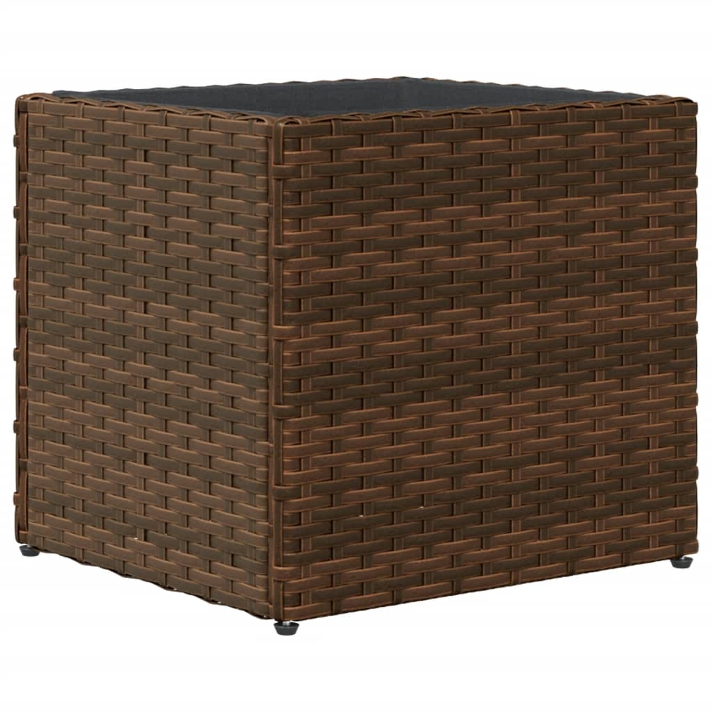 Plantenbakken 2 st 36x30x32 cm poly rattan bruin is nu te koop bij PeponiXL, paradijselijk wonen!