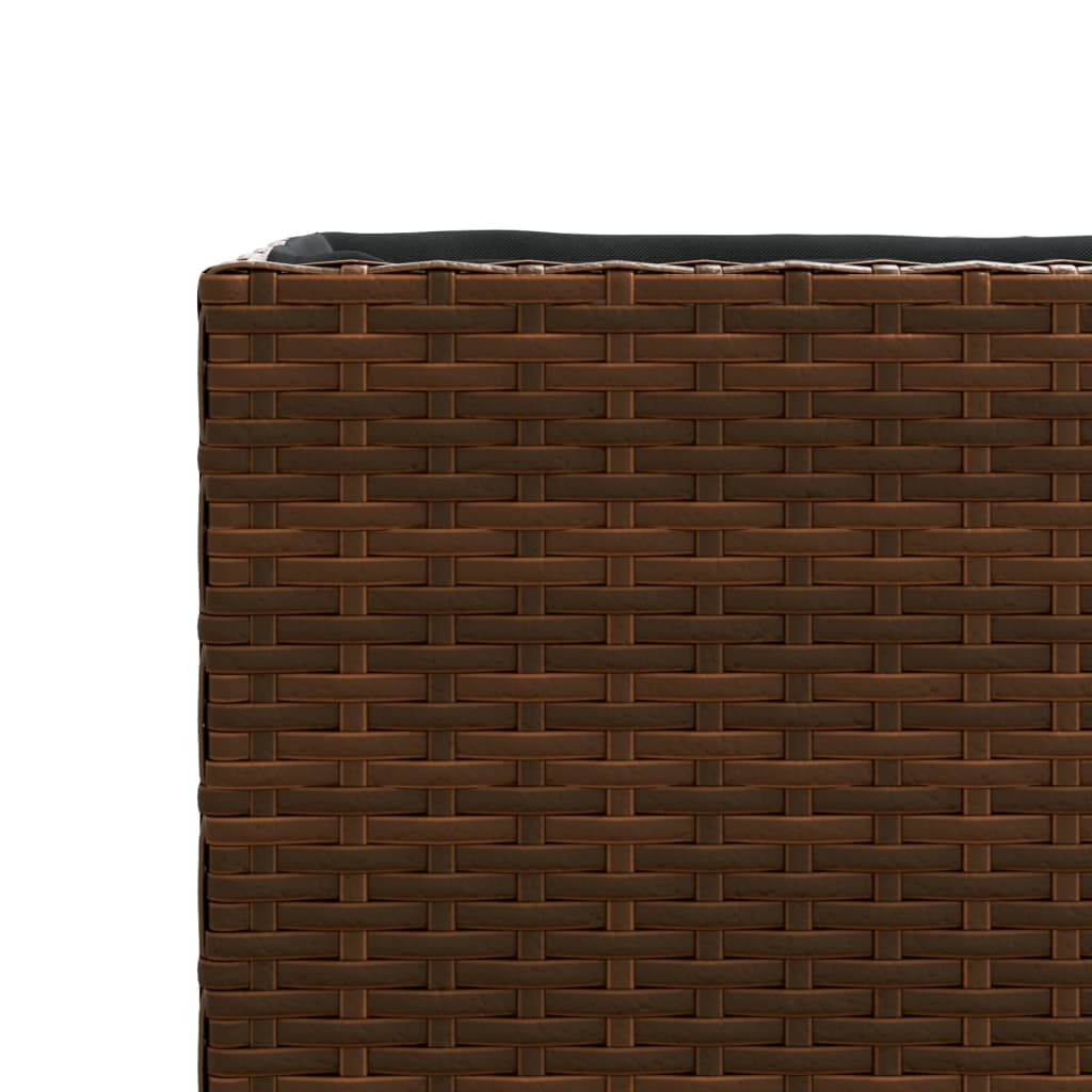 Plantenbakken 2 st 36x30x32 cm poly rattan bruin is nu te koop bij PeponiXL, paradijselijk wonen!
