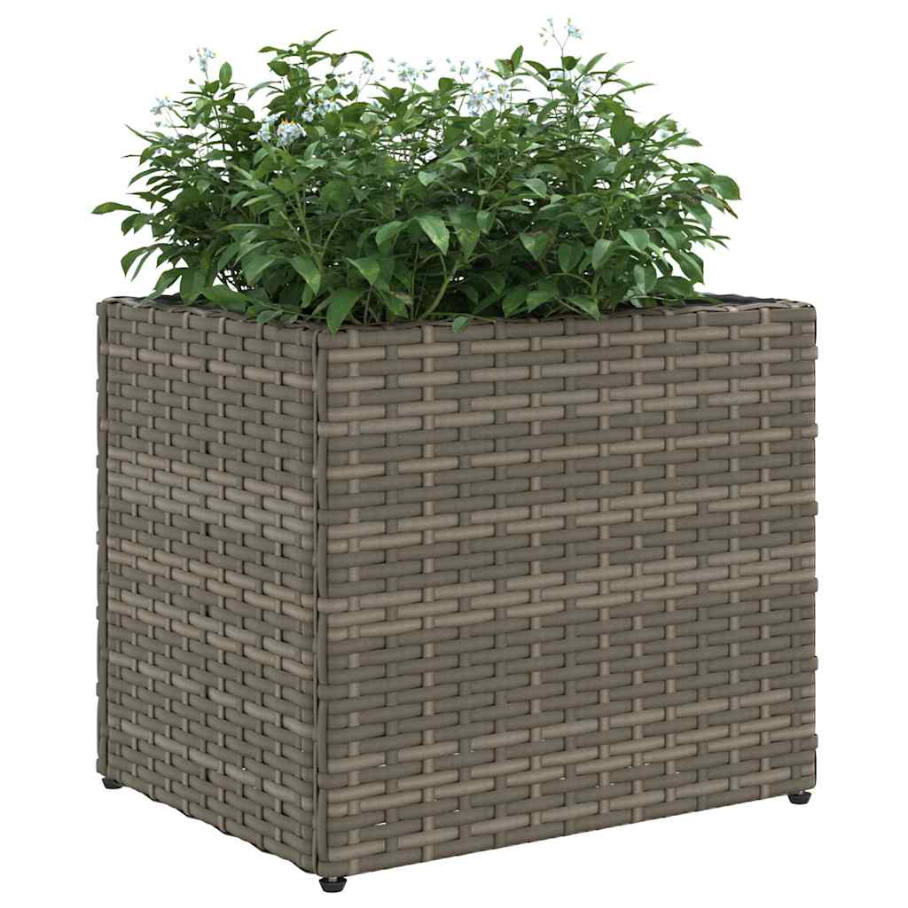 Plantenbakken 2 st 36x30x32 cm poly rattan grijs is nu te koop bij PeponiXL, paradijselijk wonen!