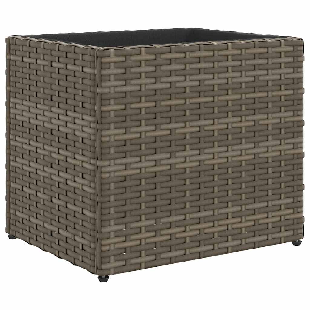 Plantenbakken 2 st 36x30x32 cm poly rattan grijs is nu te koop bij PeponiXL, paradijselijk wonen!