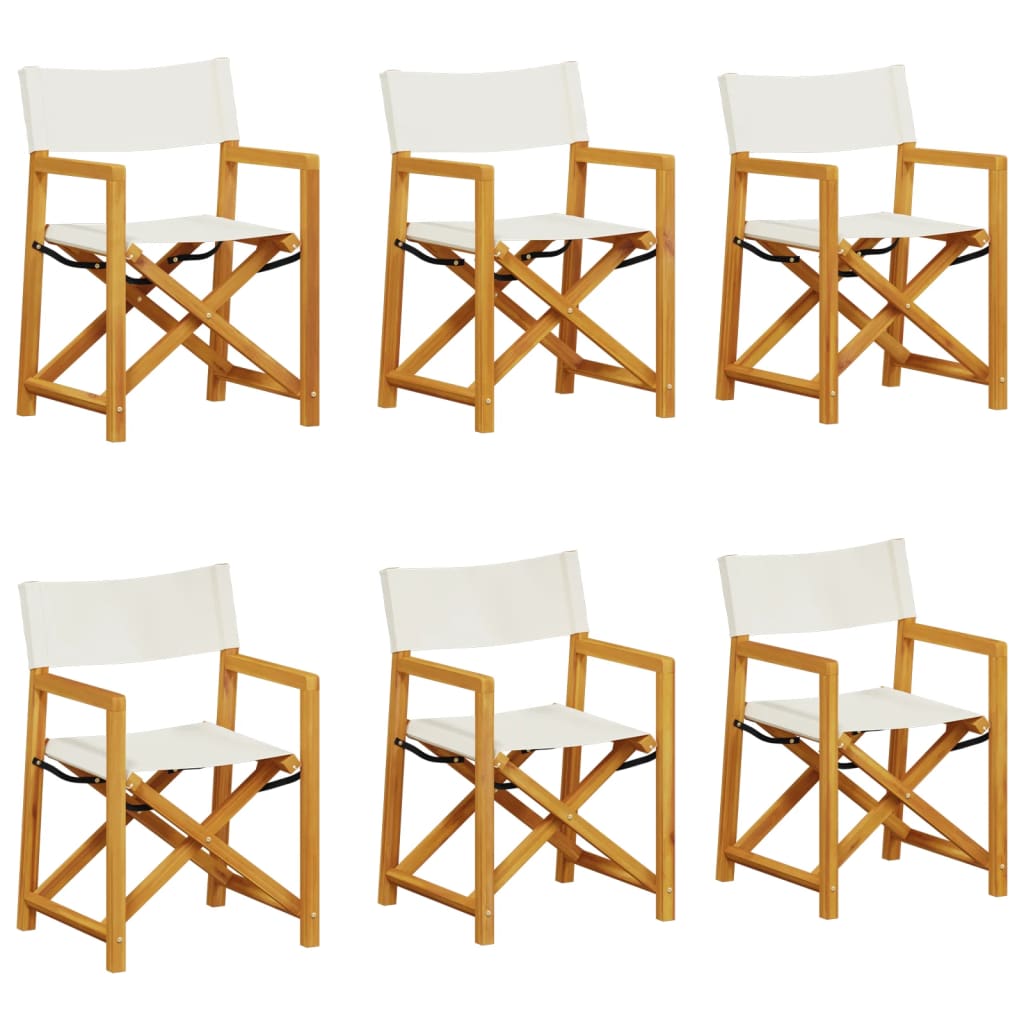 Tuinstoelen 6 st inklapbaar stof crèmewit is nu te koop bij PeponiXL, paradijselijk wonen!