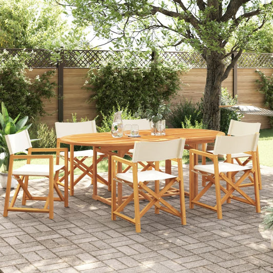 Tuinstoelen 6 st inklapbaar stof crèmewit is nu te koop bij PeponiXL, paradijselijk wonen!
