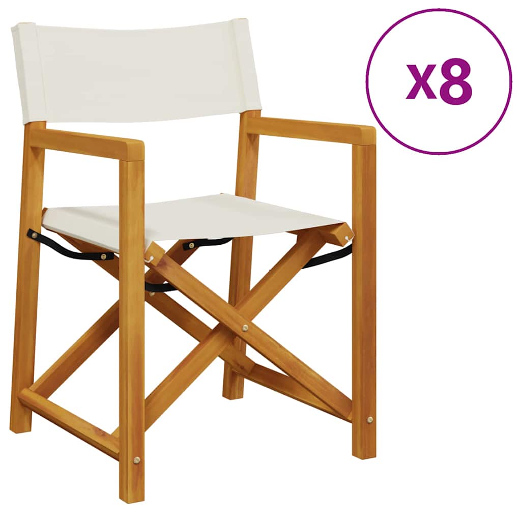 Tuinstoelen 8 st inklapbaar stof crèmewit is nu te koop bij PeponiXL, paradijselijk wonen!