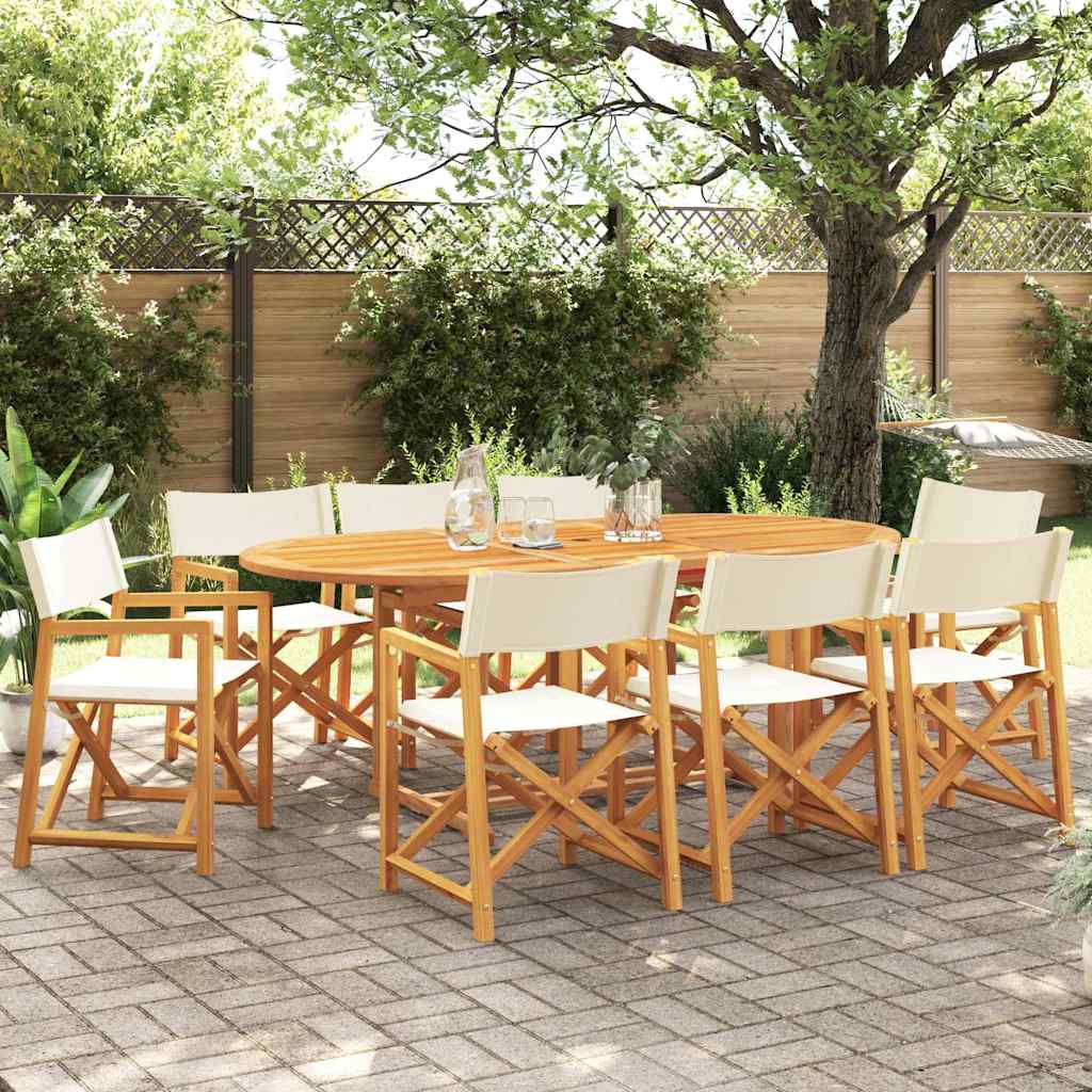 Tuinstoelen 8 st inklapbaar stof crèmewit is nu te koop bij PeponiXL, paradijselijk wonen!