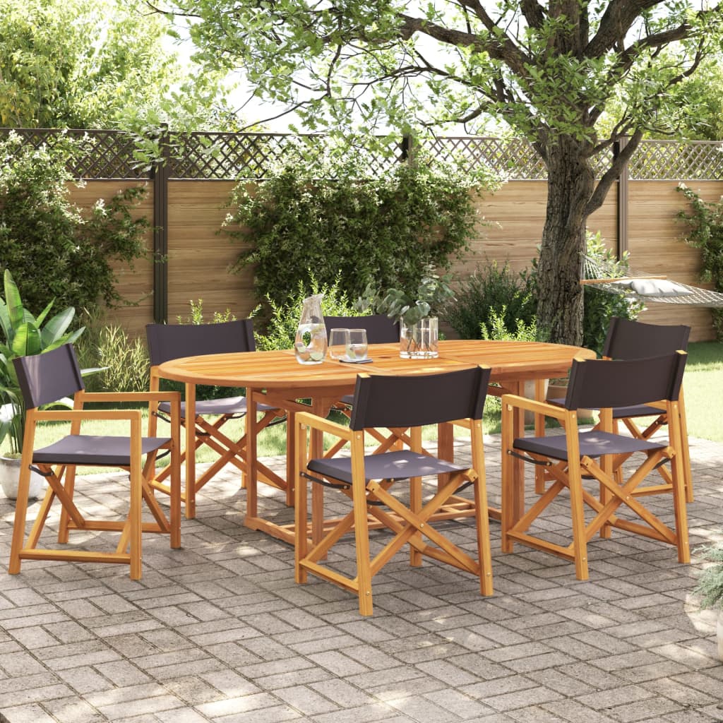 Tuinstoelen 6 st inklapbaar stof donkergrijs is nu te koop bij PeponiXL, paradijselijk wonen!