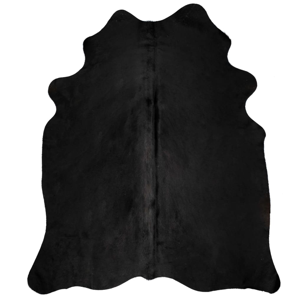 Vloerkleed 180x220 cm echte koeienhuid zwart is nu te koop bij PeponiXL, paradijselijk wonen!