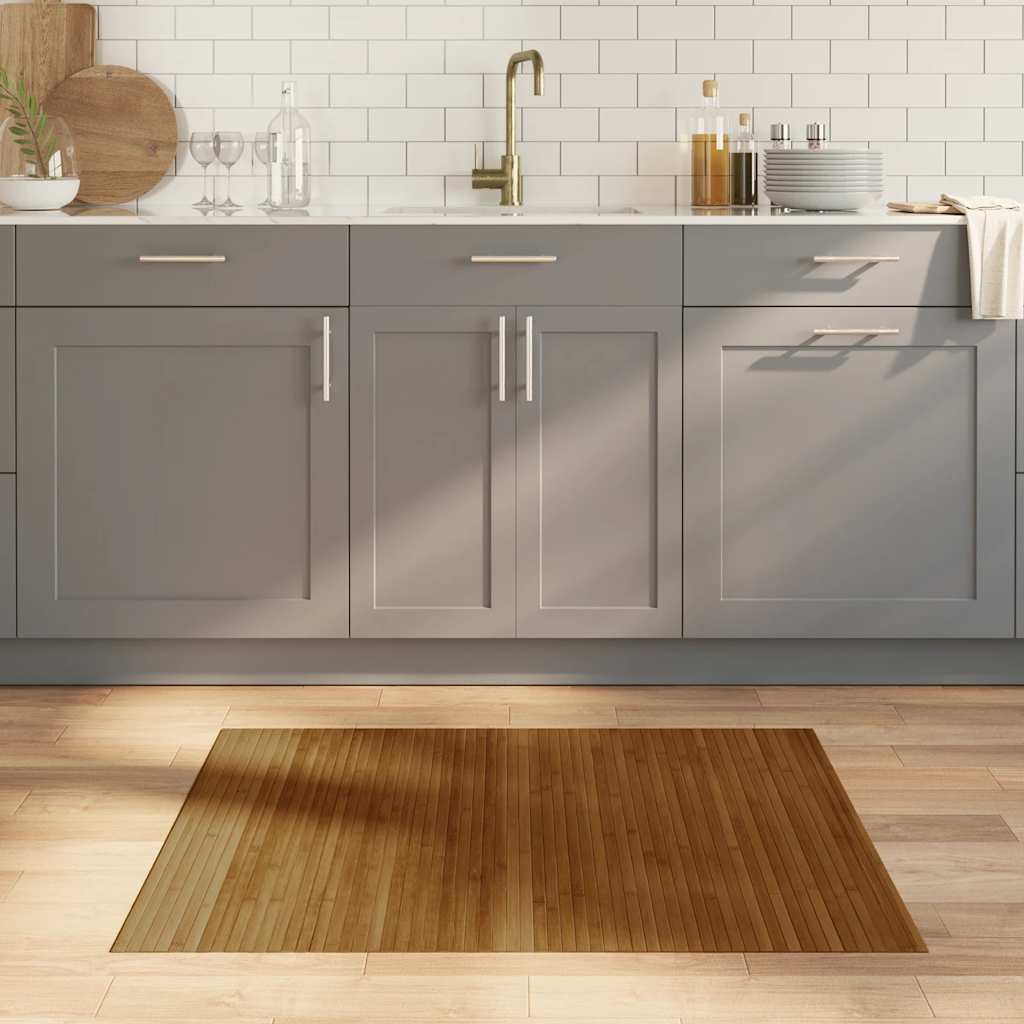 Vloerkleed rechthoekig 80x100 cm bamboe bruin