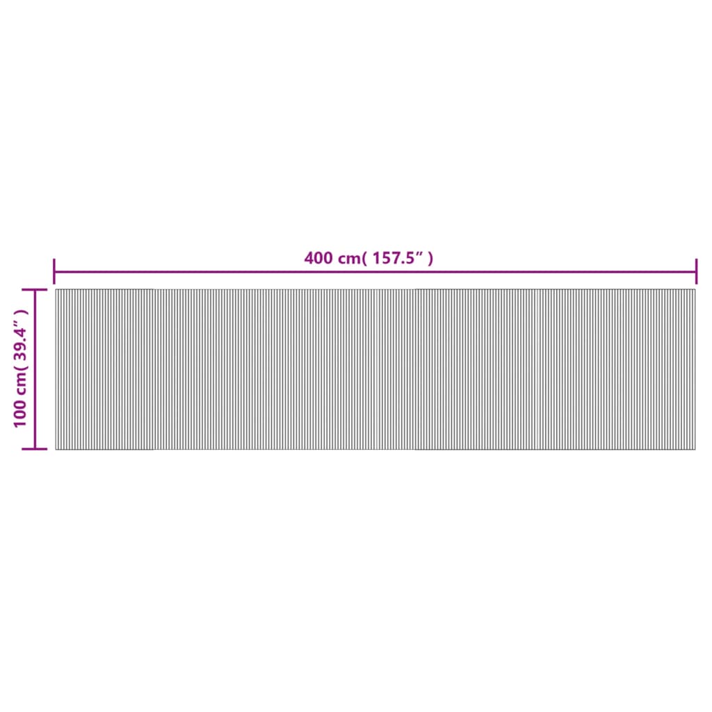 Vloerkleed rechthoekig 100x400 cm bamboe zwart is nu te koop bij PeponiXL, paradijselijk wonen!