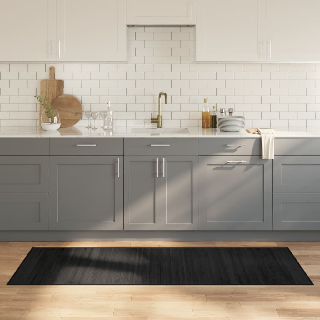 Vloerkleed rechthoekig 70x200 cm bamboe zwart is nu te koop bij PeponiXL, paradijselijk wonen!