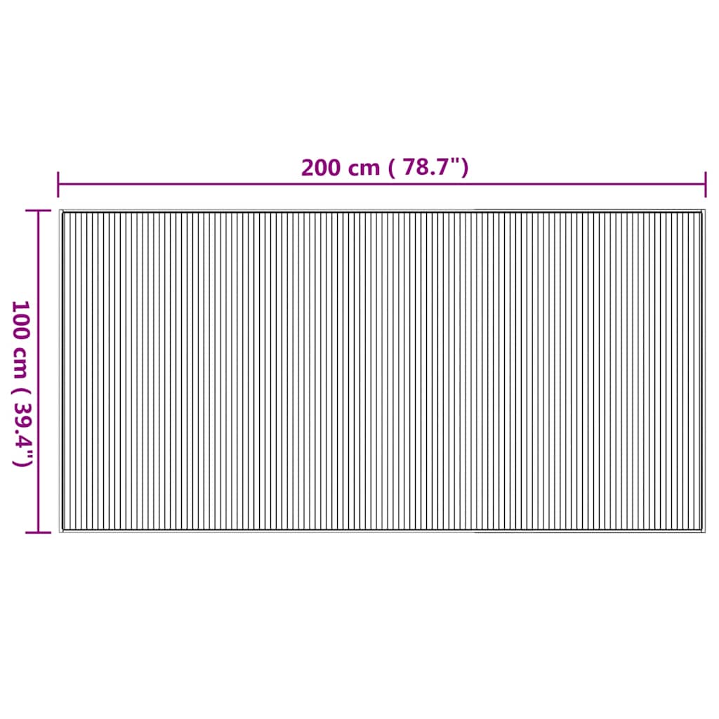 Vloerkleed rechthoekig 100x200 cm bamboe naturel