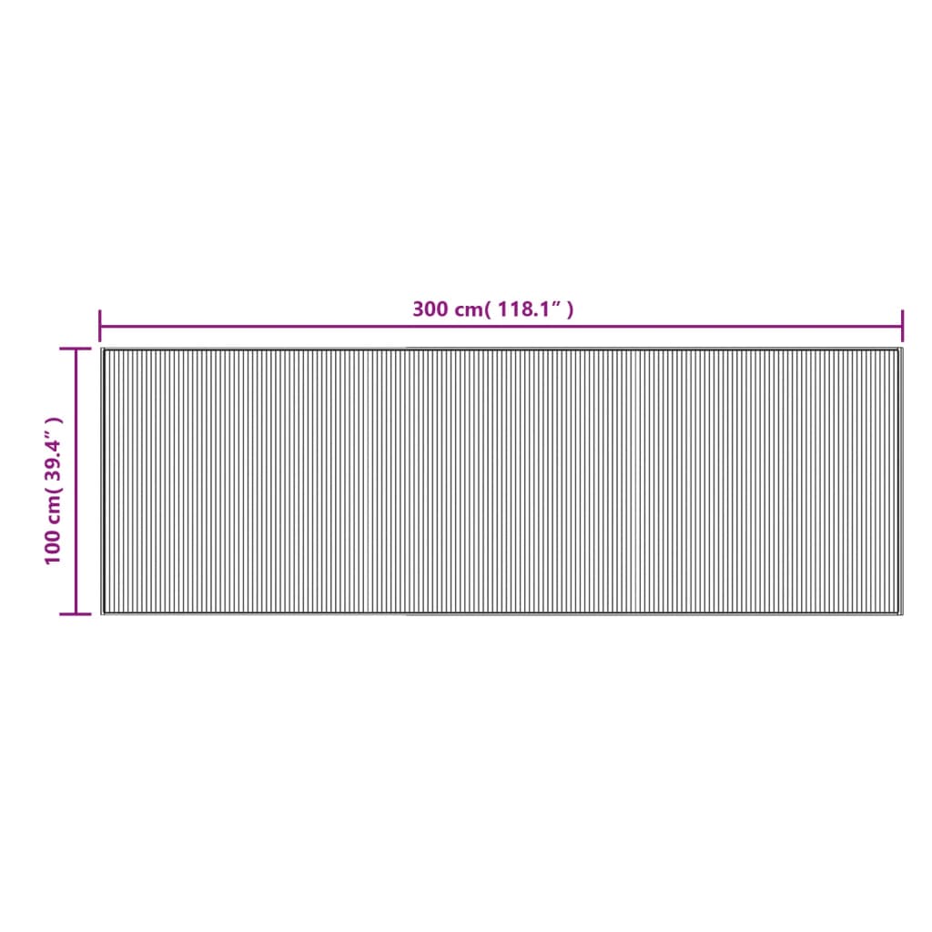 Vloerkleed rechthoekig 100x300 cm bamboe grijs is nu te koop bij PeponiXL, paradijselijk wonen!