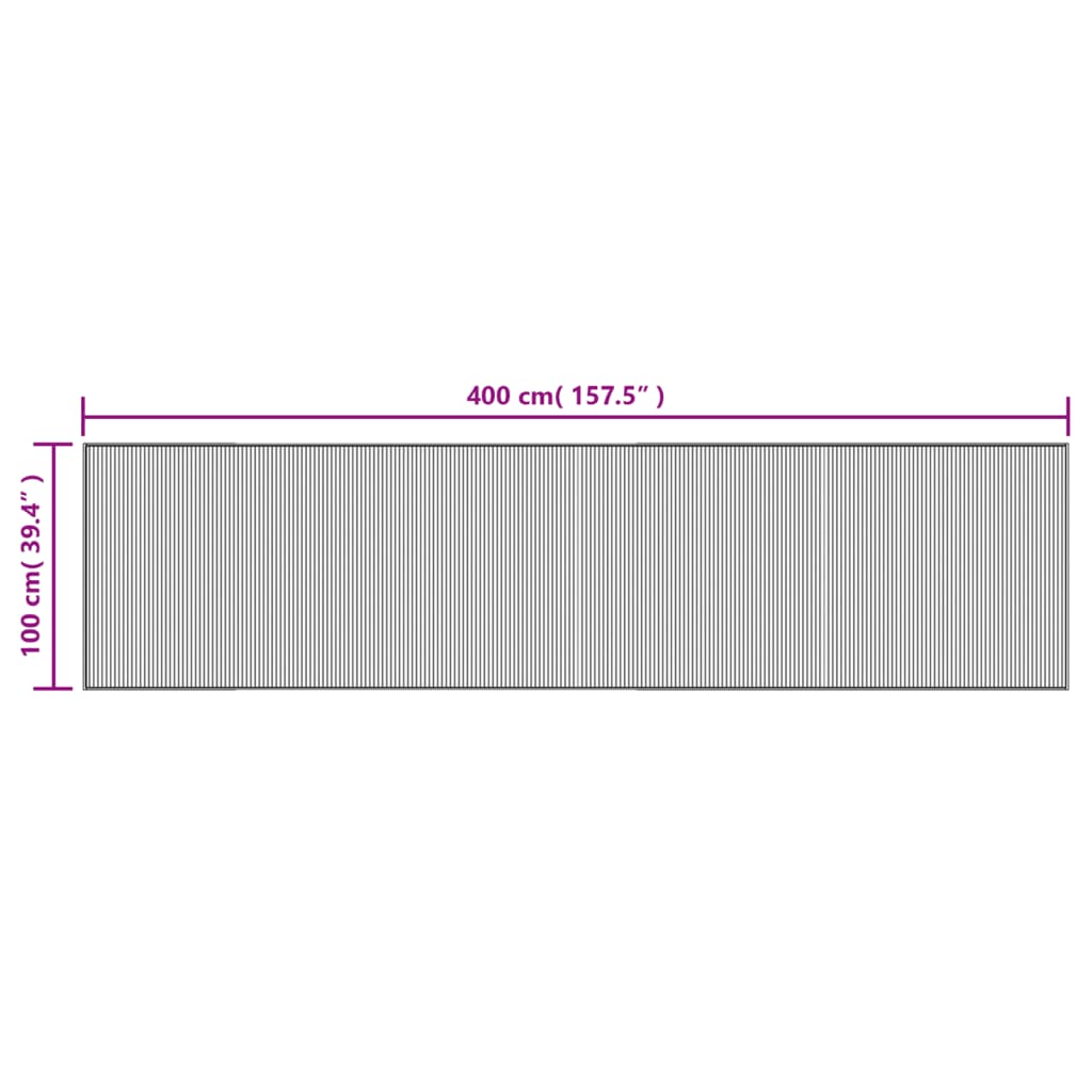 Vloerkleed rechthoekig 100x400 cm bamboe grijs is nu te koop bij PeponiXL, paradijselijk wonen!