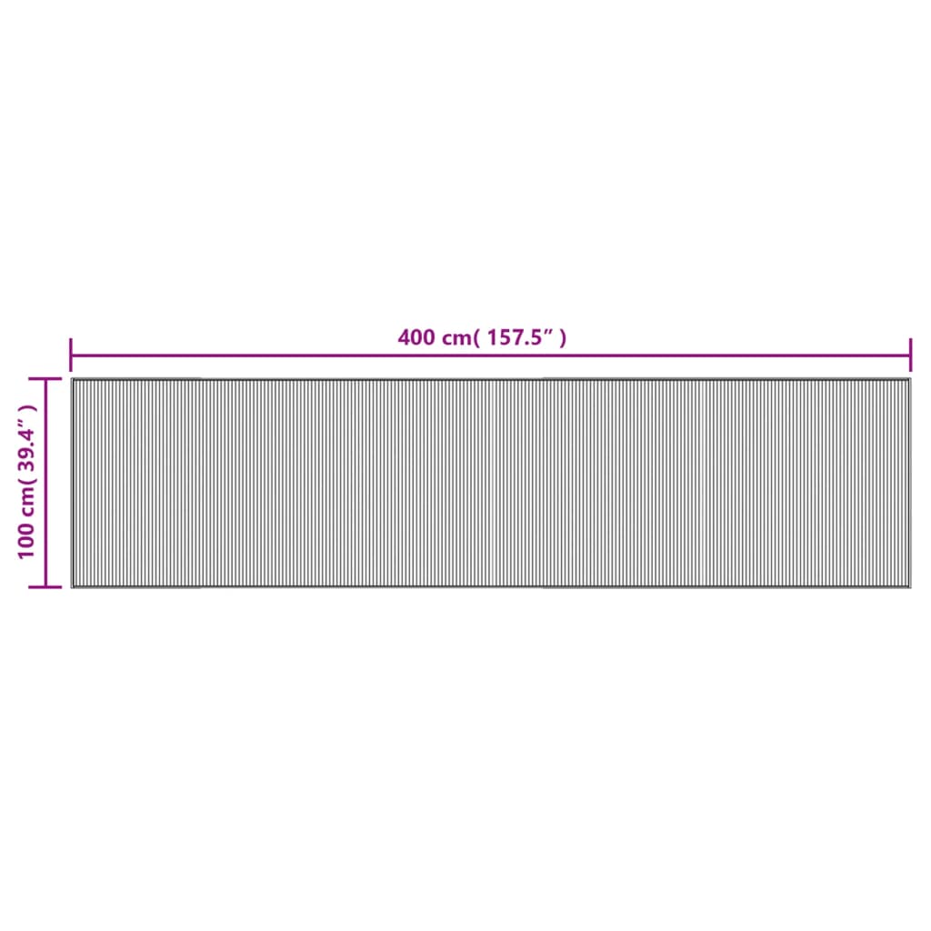 Vloerkleed rechthoekig 100x400 cm bamboe donkerbruin is nu te koop bij PeponiXL, paradijselijk wonen!