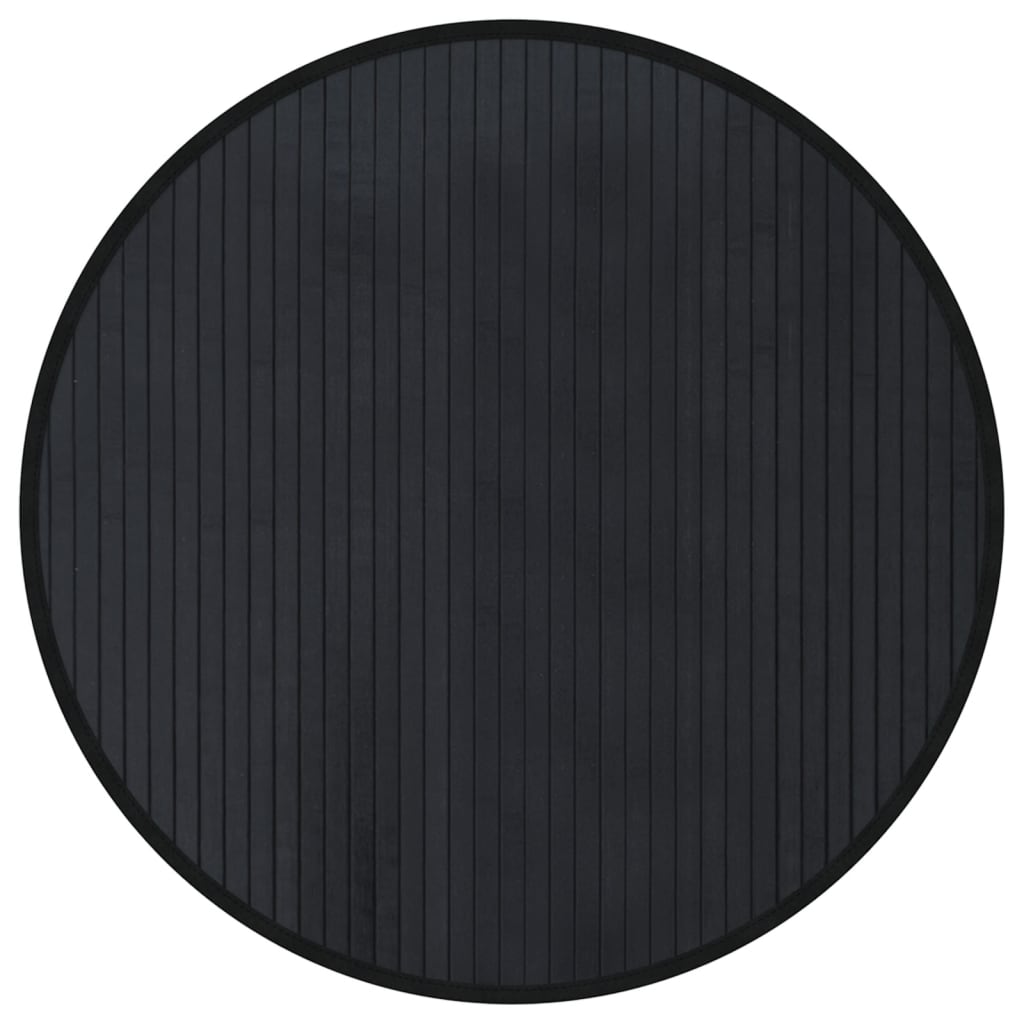 Vloerkleed rond 60 cm bamboe zwart is nu te koop bij PeponiXL, paradijselijk wonen!