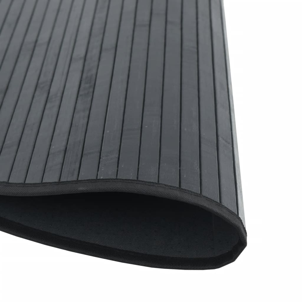 Vloerkleed rond 60 cm bamboe zwart is nu te koop bij PeponiXL, paradijselijk wonen!