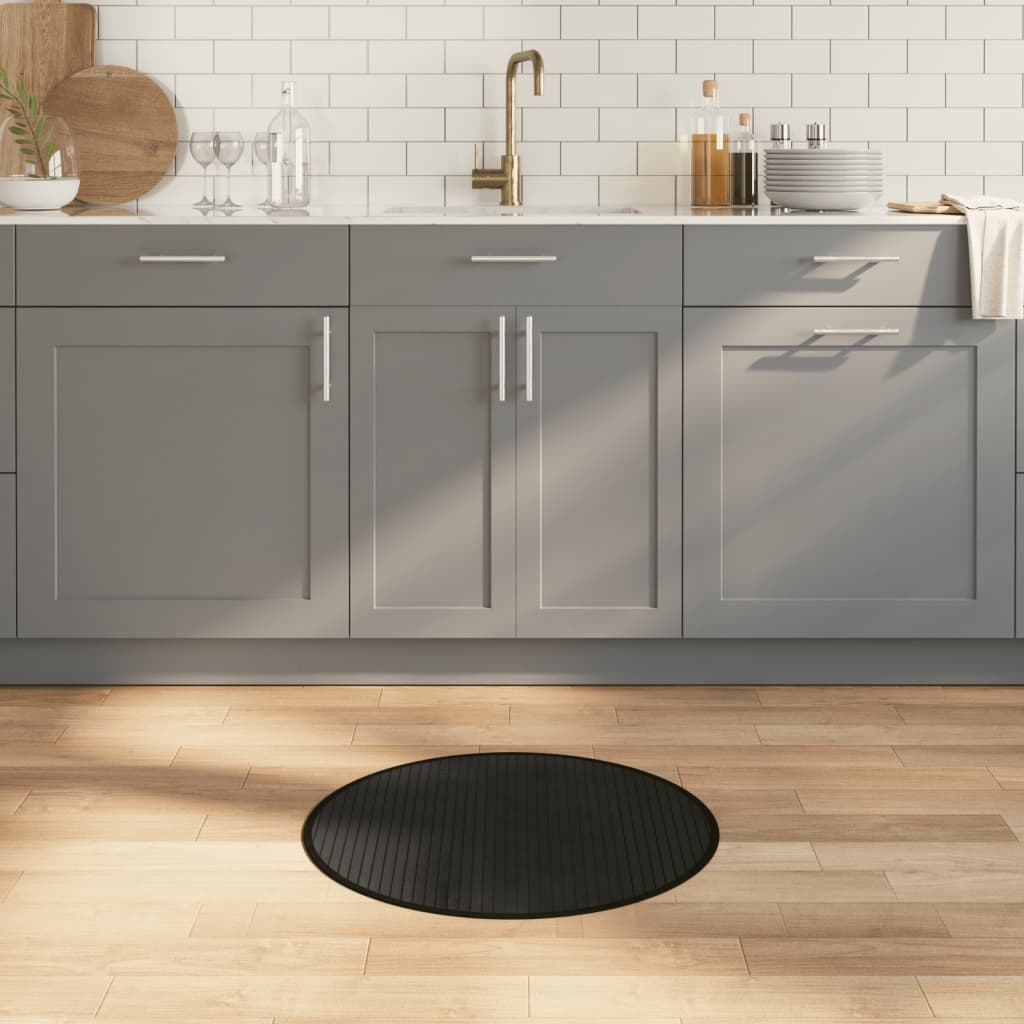 Vloerkleed rond 60 cm bamboe zwart is nu te koop bij PeponiXL, paradijselijk wonen!