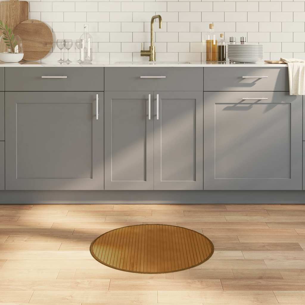 Vloerkleed rond 60 cm bamboe bruin is nu te koop bij PeponiXL, paradijselijk wonen!