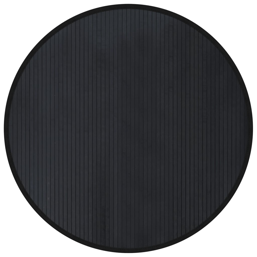 Vloerkleed rond 100 cm bamboe zwart is nu te koop bij PeponiXL, paradijselijk wonen!