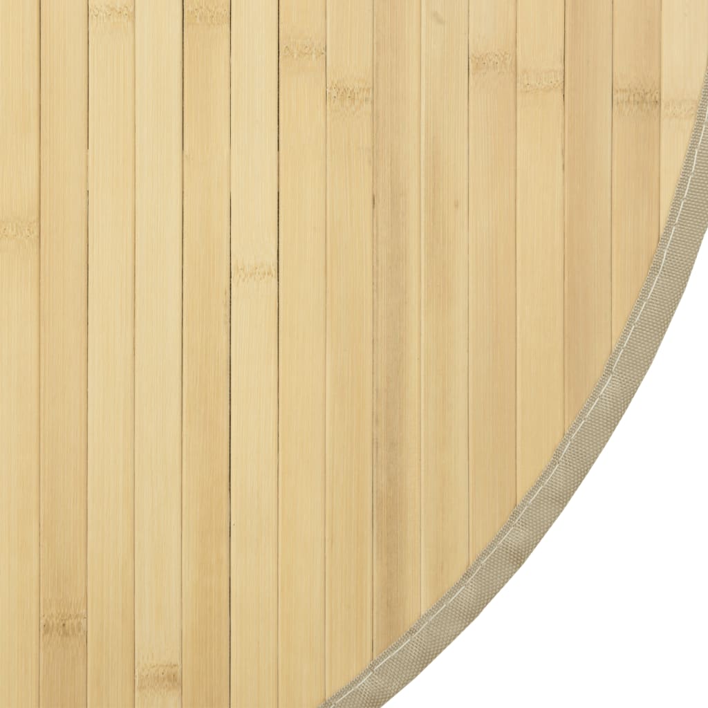 Vloerkleed rond 100 cm bamboe lichtnaturel is nu te koop bij PeponiXL, paradijselijk wonen!