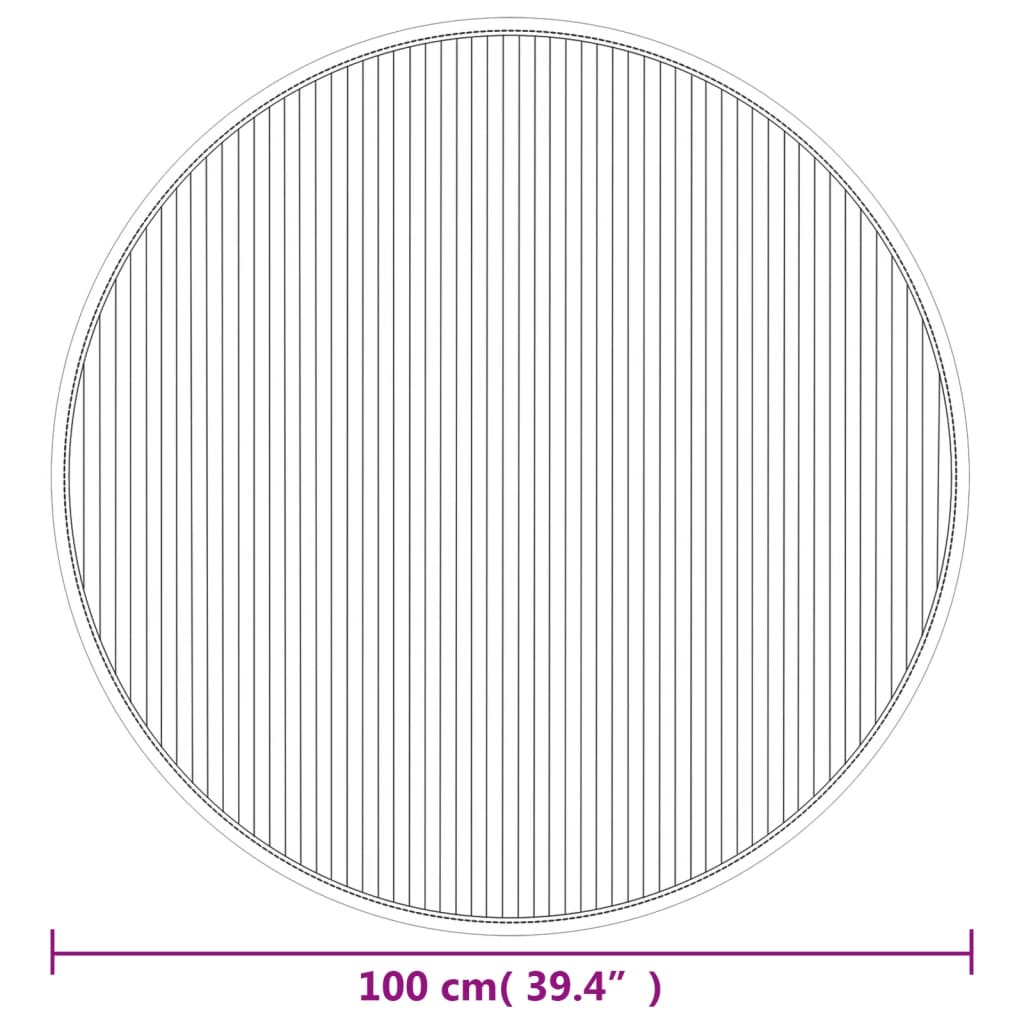 Vloerkleed rond 100 cm bamboe lichtnaturel is nu te koop bij PeponiXL, paradijselijk wonen!