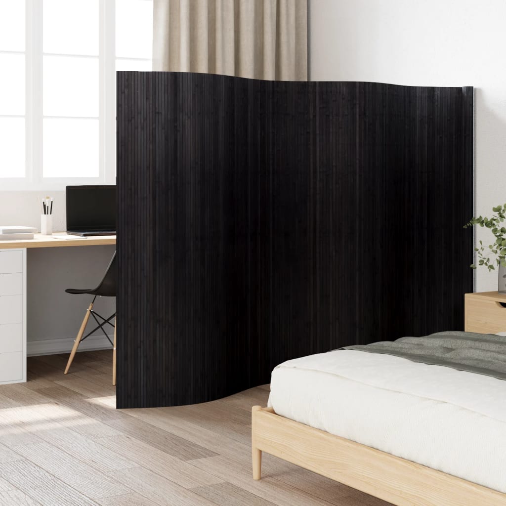 Kamerscherm breedte 400 cm hoogte 165 cm bamboe zwart is nu te koop bij PeponiXL, paradijselijk wonen!