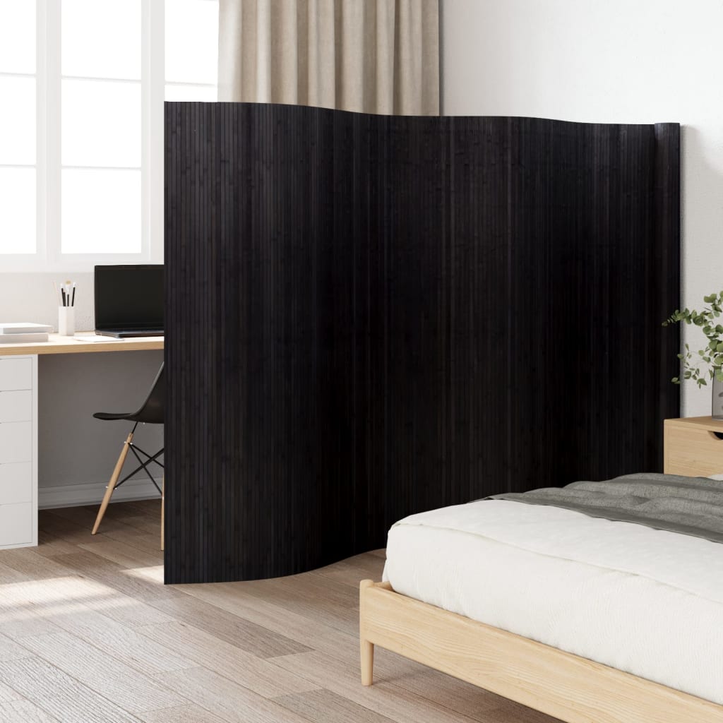 Kamerscherm breedte 600 cm hoogte 165 cm bamboe zwart is nu te koop bij PeponiXL, paradijselijk wonen!