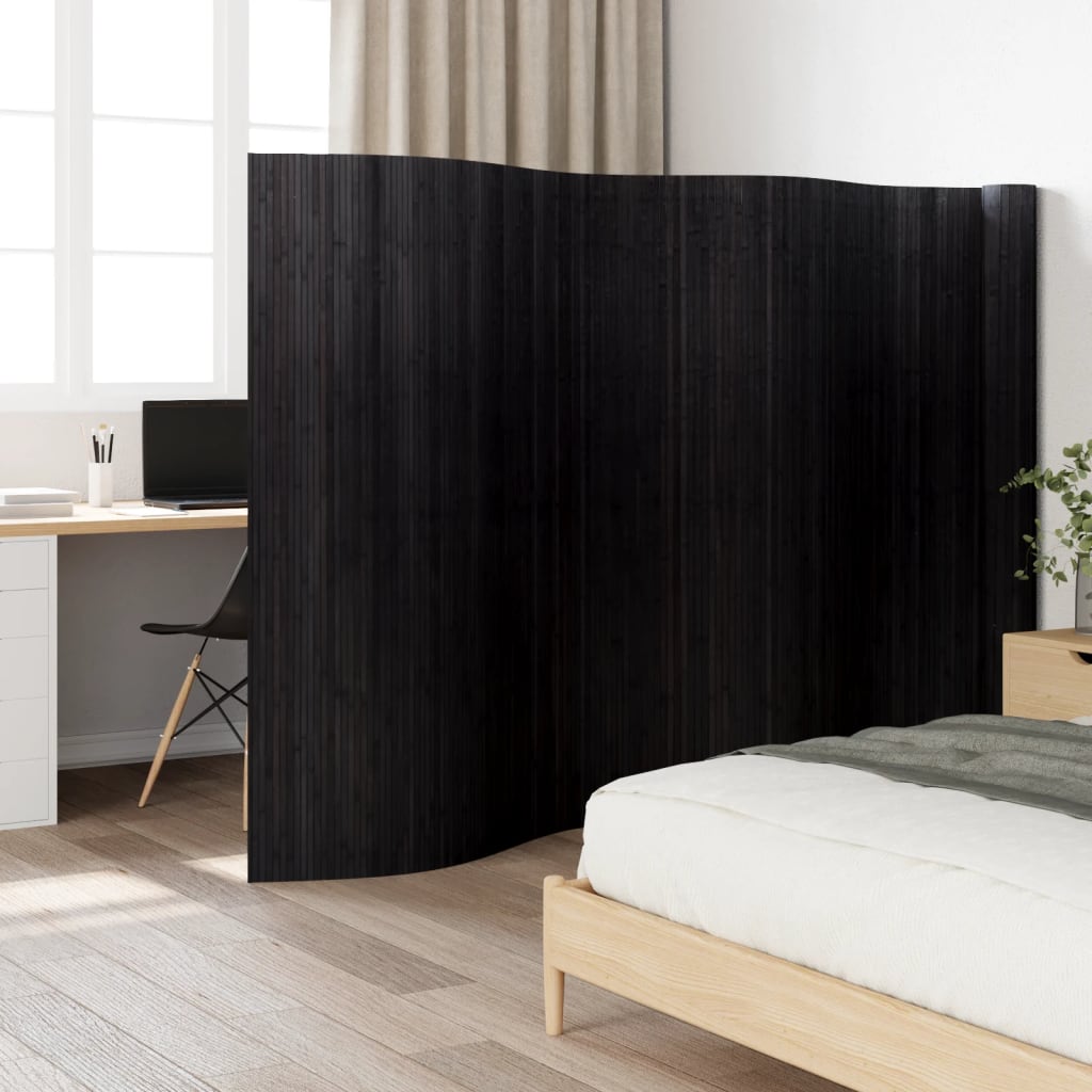 Kamerscherm breedte 800 cm hoogte 165 cm bamboe zwart is nu te koop bij PeponiXL, paradijselijk wonen!