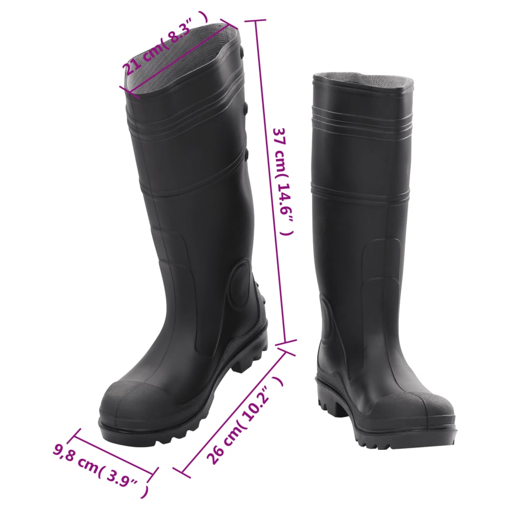 Regenlaarzen maat 38 PVC zwart is nu te koop bij PeponiXL, paradijselijk wonen!