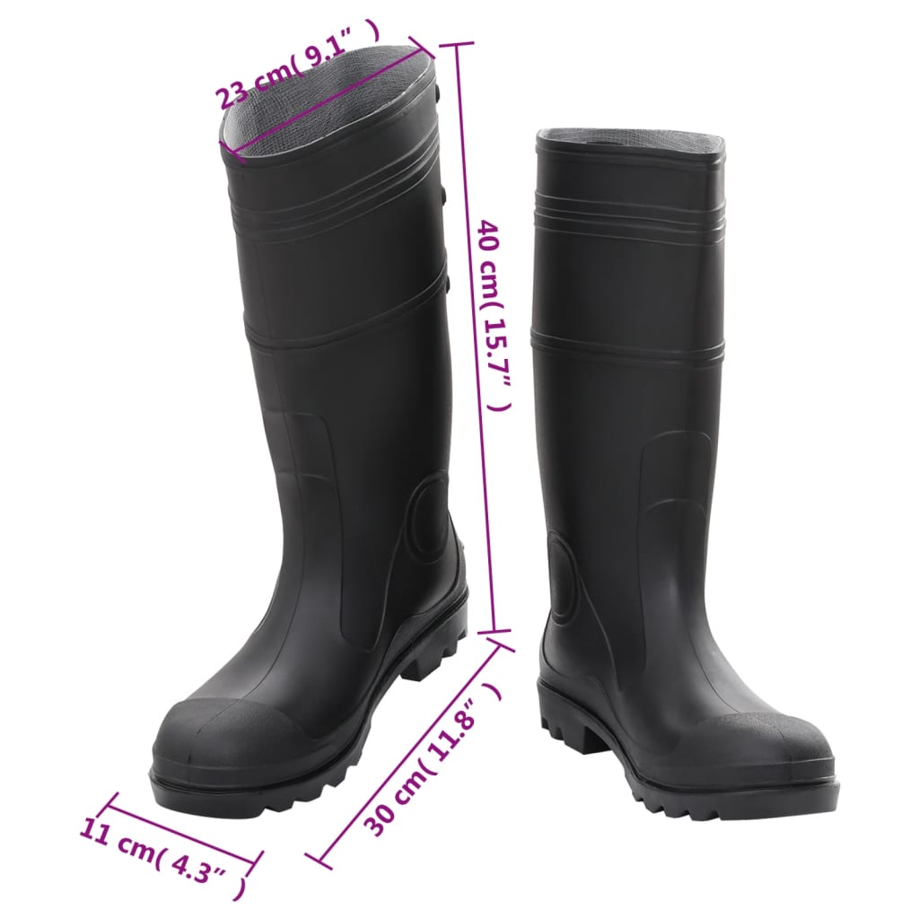 Regenlaarzen maat 44 PVC zwart is nu te koop bij PeponiXL, paradijselijk wonen!