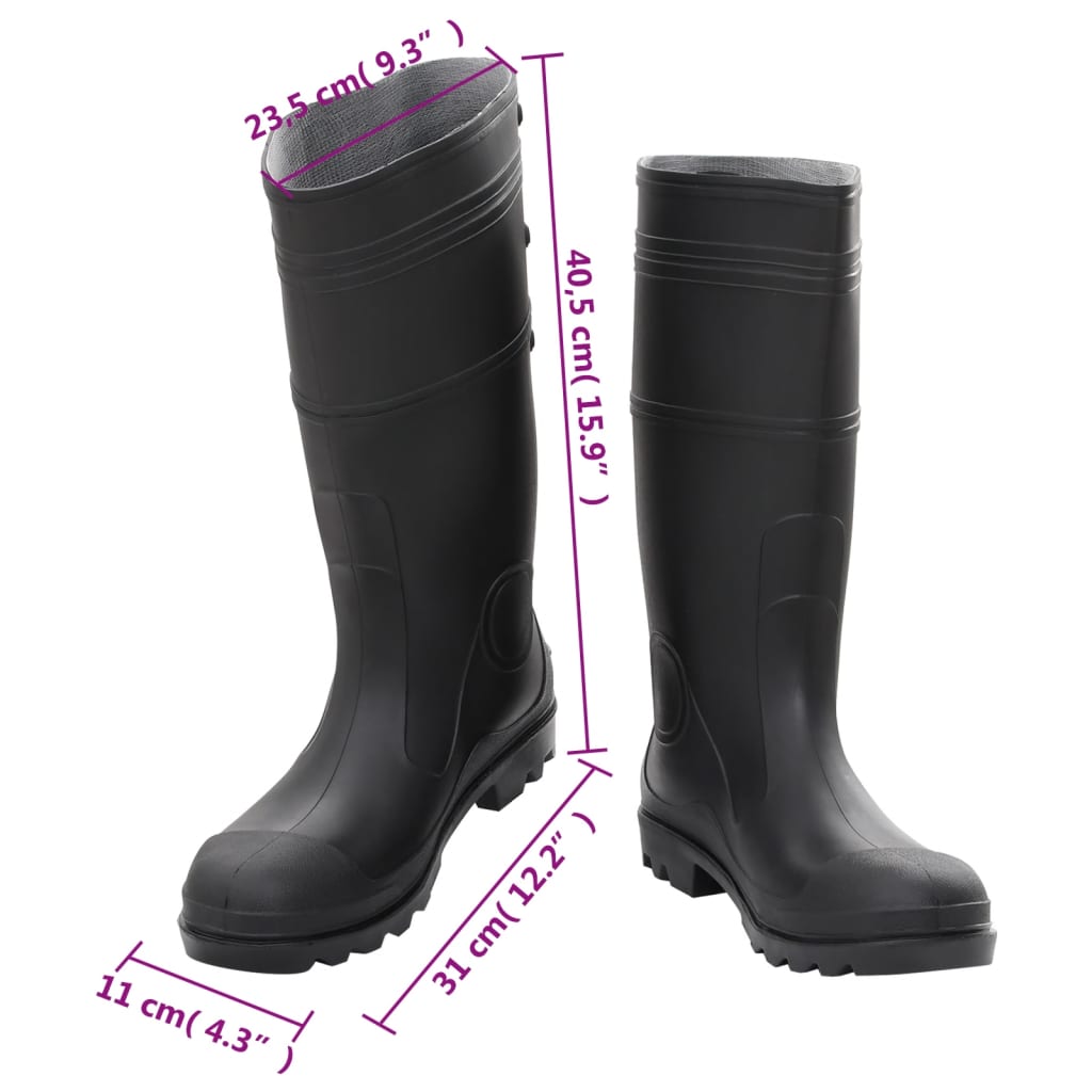 Regenlaarzen maat 45 PVC zwart is nu te koop bij PeponiXL, paradijselijk wonen!