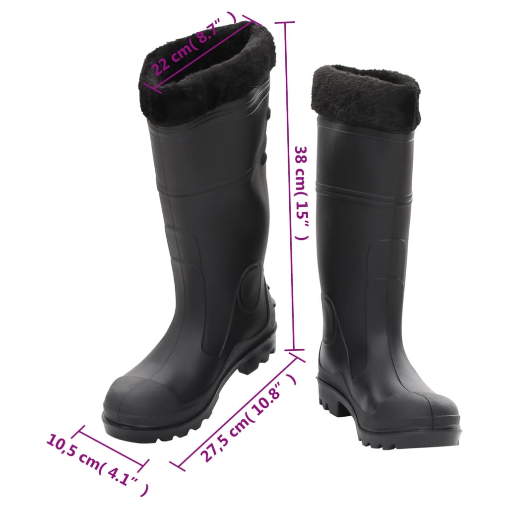 Regenlaarzen met verwijderbare sokken maat 40 PVC zwart is nu te koop bij PeponiXL, paradijselijk wonen!