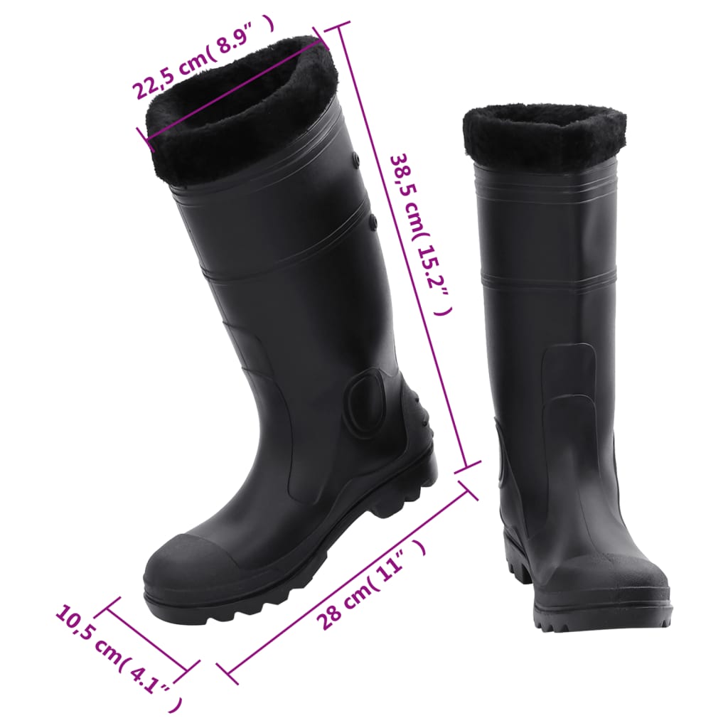 Regenlaarzen met verwijderbare sokken maat 41 PVC zwart is nu te koop bij PeponiXL, paradijselijk wonen!