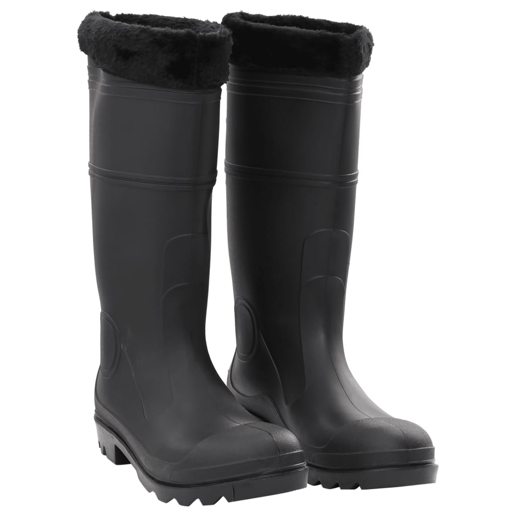 Regenlaarzen met verwijderbare sokken maat 46 PVC zwart is nu te koop bij PeponiXL, paradijselijk wonen!