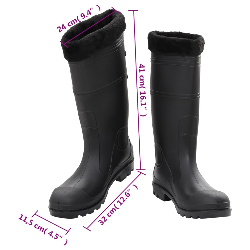 Regenlaarzen met verwijderbare sokken maat 46 PVC zwart is nu te koop bij PeponiXL, paradijselijk wonen!