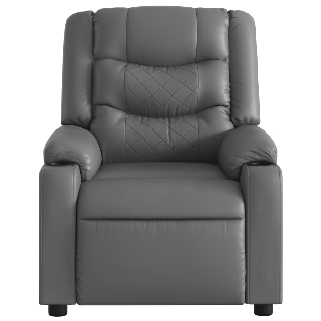 Fauteuil verstelbaar kunstleer grijs is nu te koop bij PeponiXL, paradijselijk wonen!