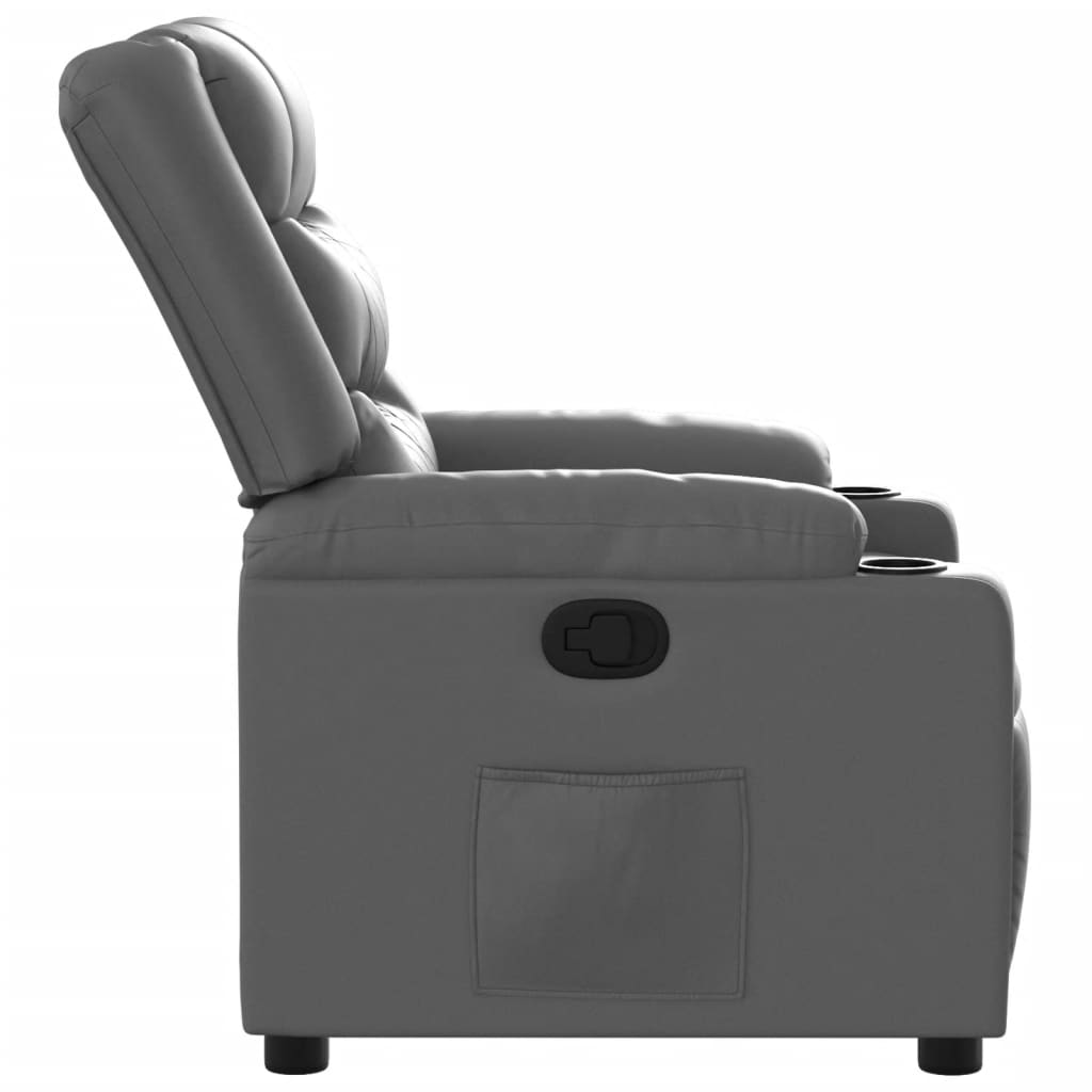 Fauteuil verstelbaar kunstleer grijs is nu te koop bij PeponiXL, paradijselijk wonen!
