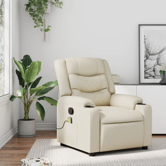 Massagestoel verstelbaar kunstleer crème is nu te koop bij PeponiXL, paradijselijk wonen!