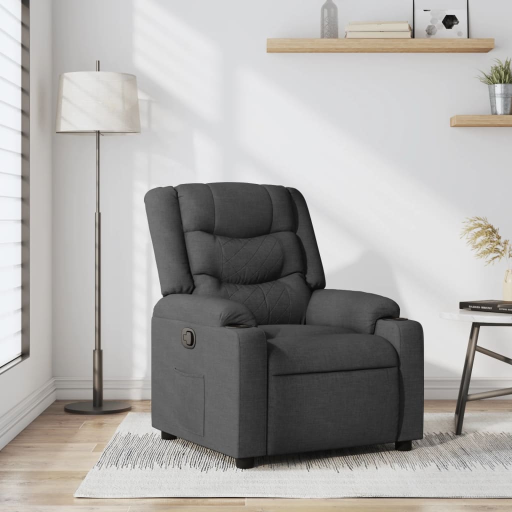 Fauteuil verstelbaar stof donkergrijs is nu te koop bij PeponiXL, paradijselijk wonen!