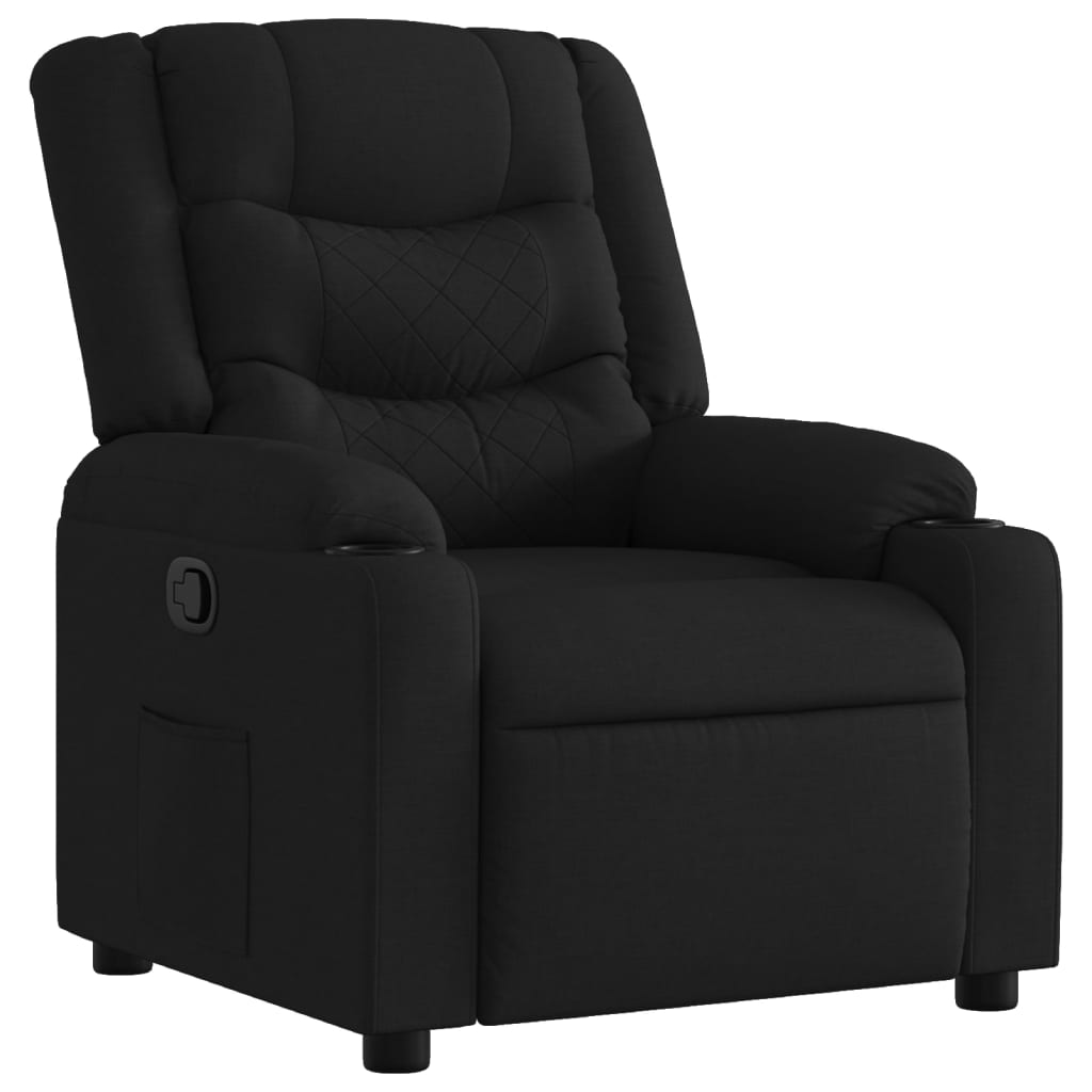 Fauteuil verstelbaar stof zwart is nu te koop bij PeponiXL, paradijselijk wonen!