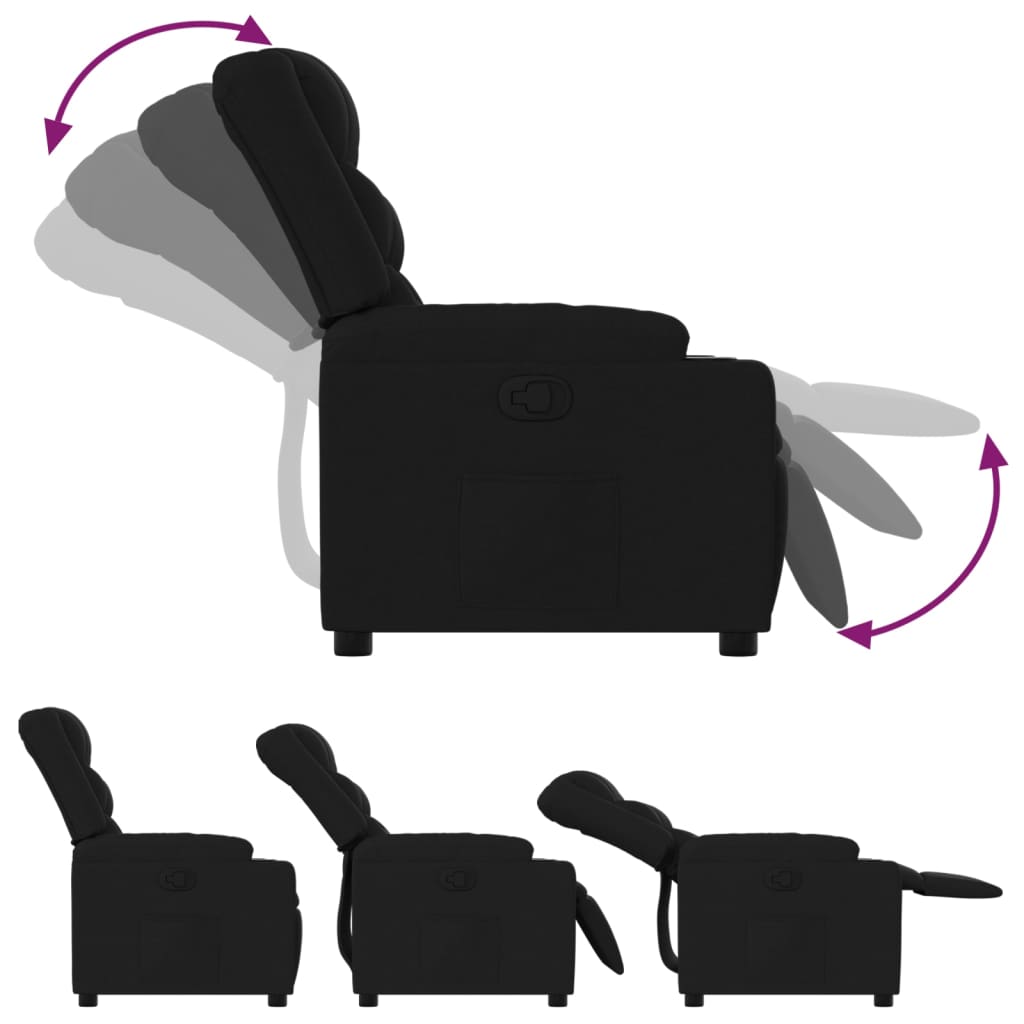 Fauteuil verstelbaar stof zwart is nu te koop bij PeponiXL, paradijselijk wonen!