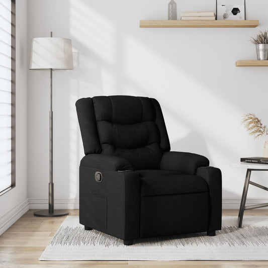 Fauteuil verstelbaar stof zwart is nu te koop bij PeponiXL, paradijselijk wonen!