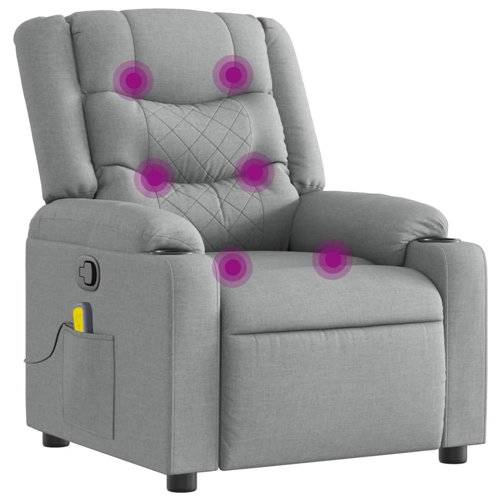 Massagestoel verstelbaar stof lichtgrijs is nu te koop bij PeponiXL, paradijselijk wonen!