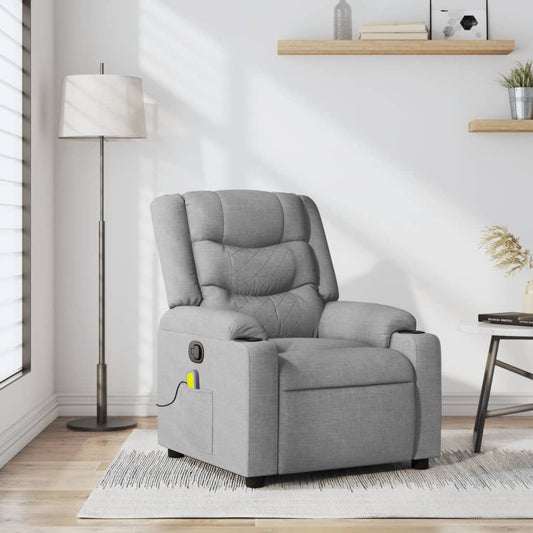 Massagestoel verstelbaar stof lichtgrijs is nu te koop bij PeponiXL, paradijselijk wonen!