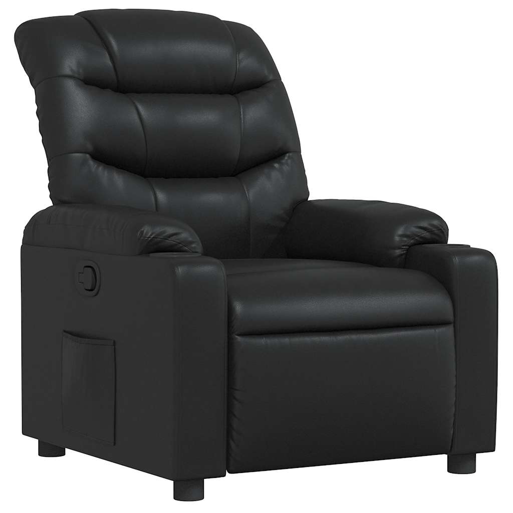 Fauteuil verstelbaar kunstleer zwart is nu te koop bij PeponiXL, paradijselijk wonen!