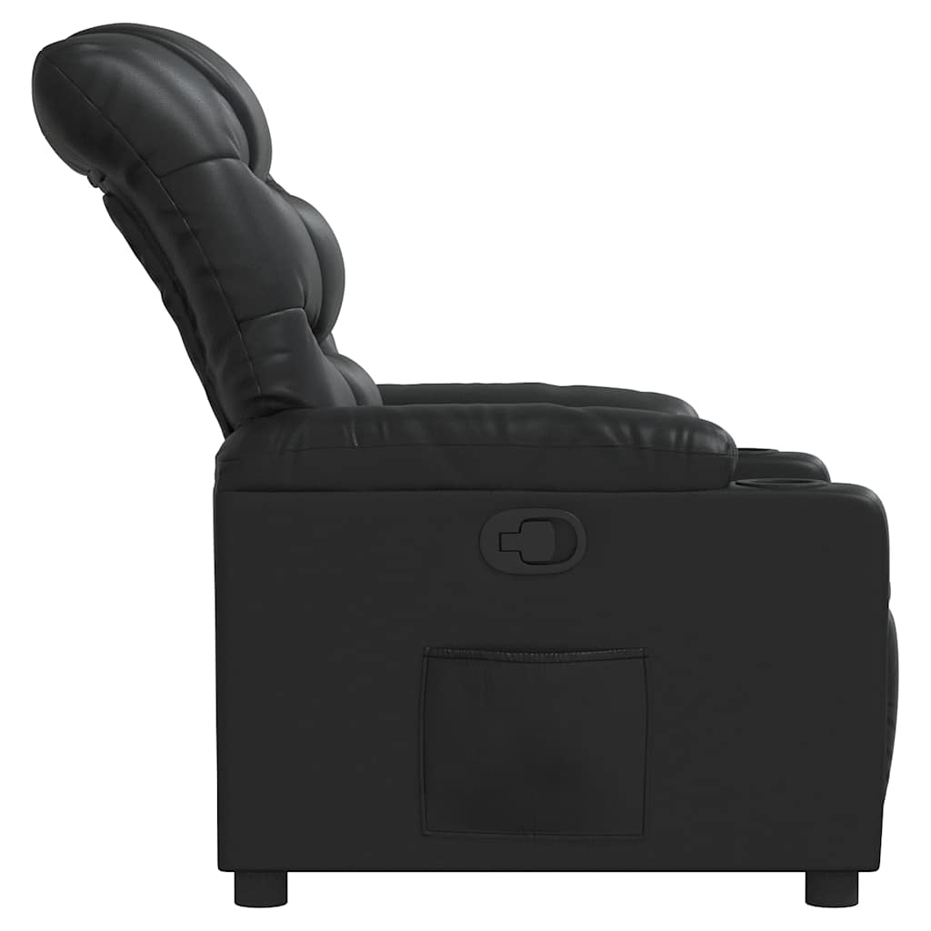 Fauteuil verstelbaar kunstleer zwart is nu te koop bij PeponiXL, paradijselijk wonen!